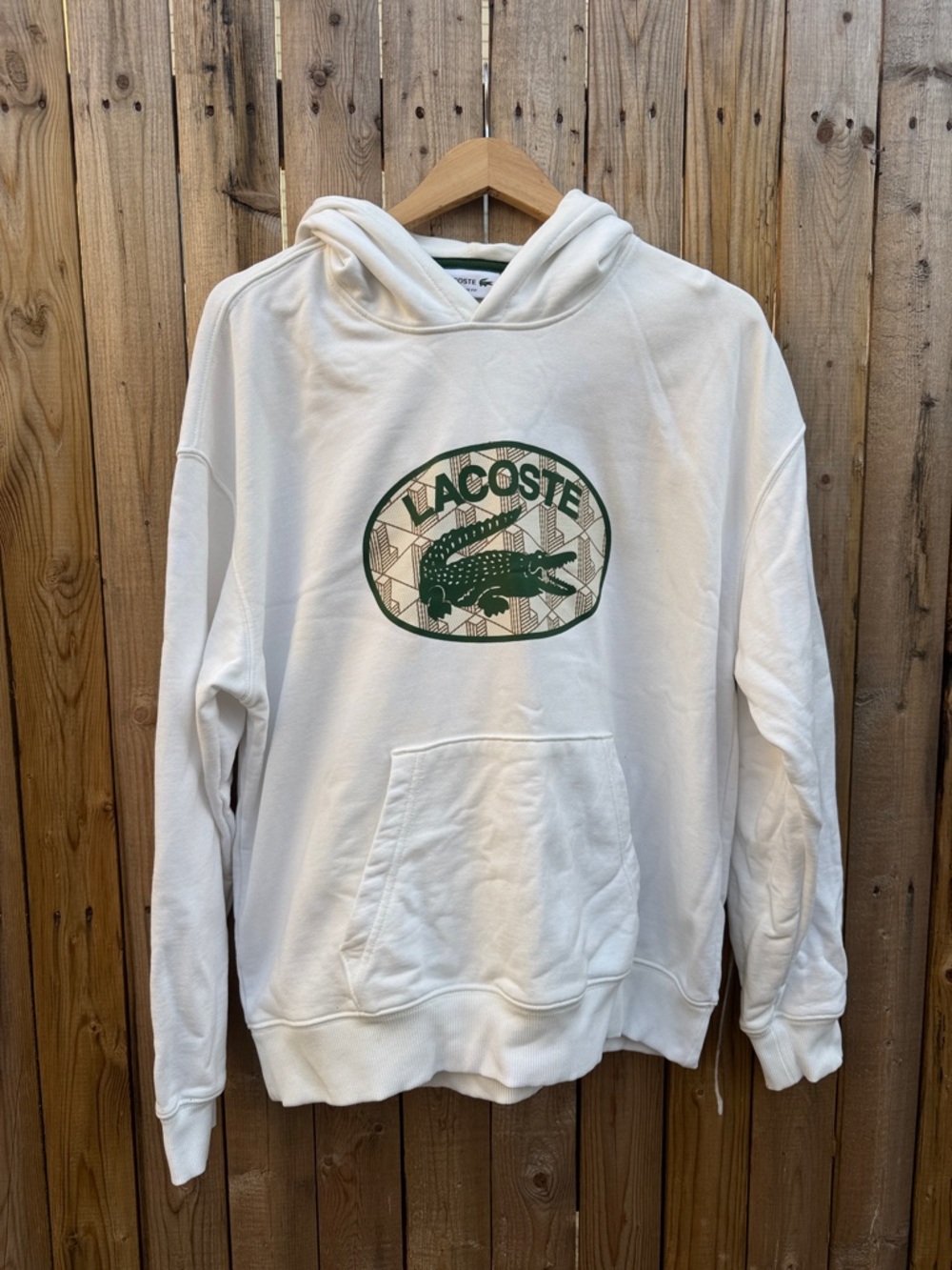 Lacoste Cream loose fit Hoodie